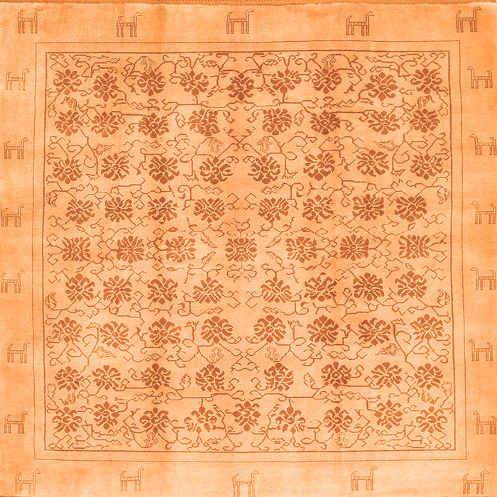 Serging Thickness of Persian Orange Traditional Rug, tr289org