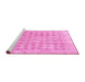 Sideview of Machine Washable Persian Pink Traditional Rug, wshtr289pnk