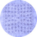 Round Persian Blue Traditional Rug, tr289blu