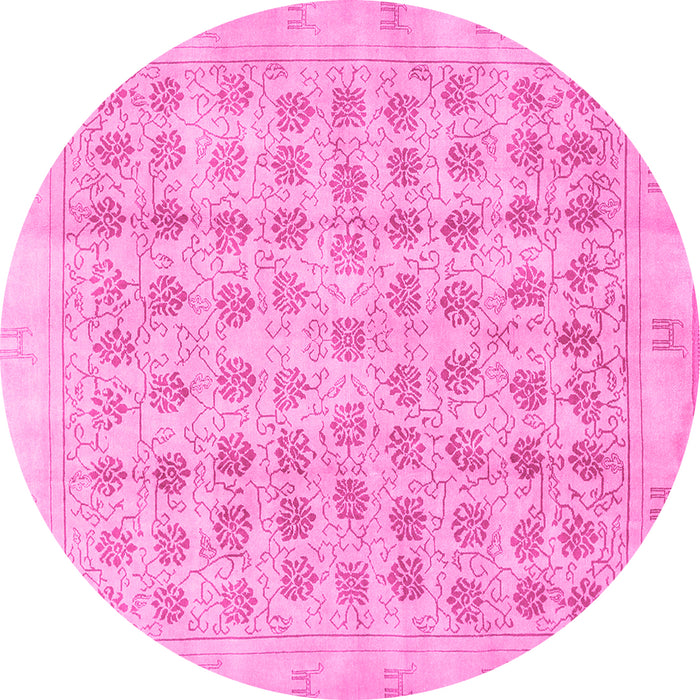 Round Persian Pink Traditional Rug, tr289pnk