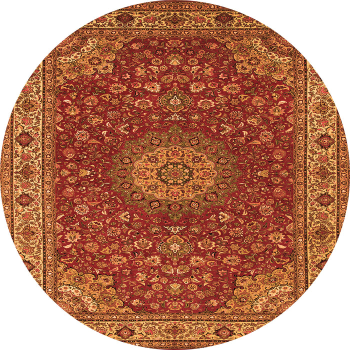 Machine Washable Medallion Orange Traditional Area Rugs, wshtr28org