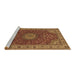Sideview of Machine Washable Medallion Brown Traditional Rug, wshtr28brn
