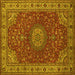 Square Medallion Yellow Traditional Rug, tr28yw