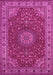 Machine Washable Medallion Pink Traditional Rug, wshtr28pnk