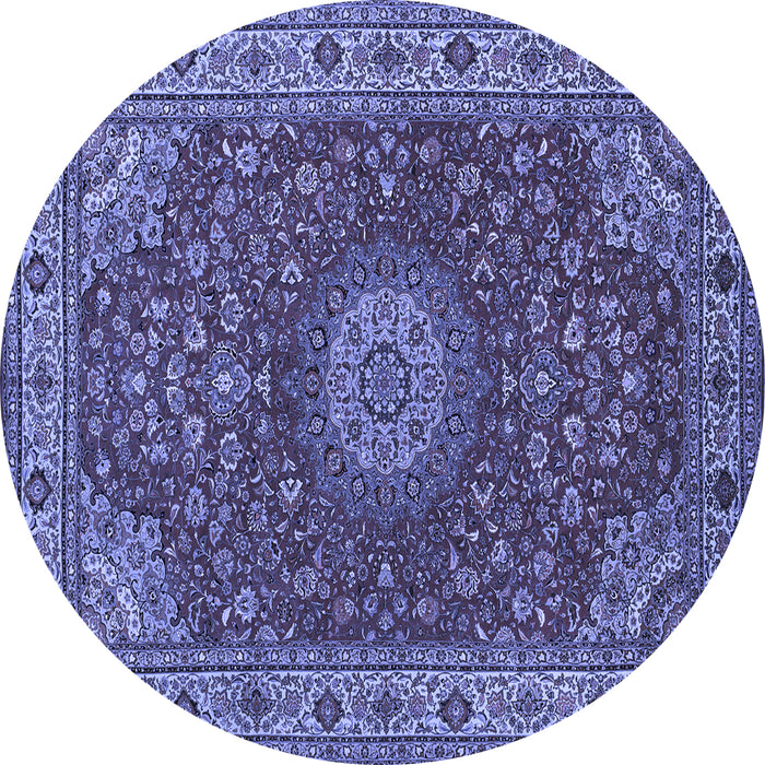Round Medallion Blue Traditional Rug, tr28blu
