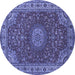 Round Medallion Blue Traditional Rug, tr28blu