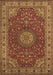 Machine Washable Medallion Brown Traditional Rug, wshtr28brn