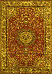 Medallion Yellow Traditional Rug, tr28yw