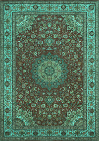 Medallion Turquoise Traditional Rug, tr28turq