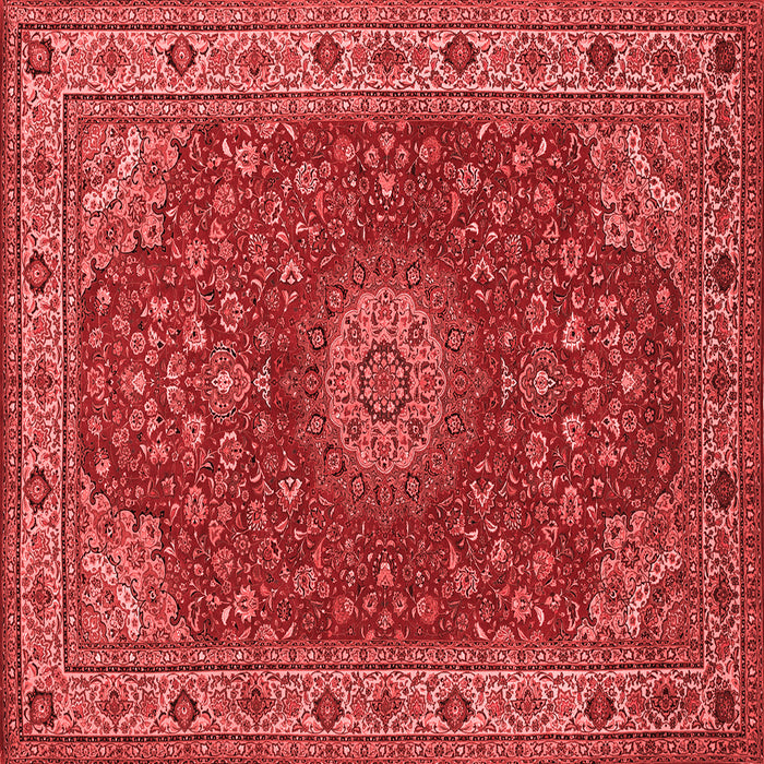 Machine Washable Medallion Red Traditional Rug, wshtr28red