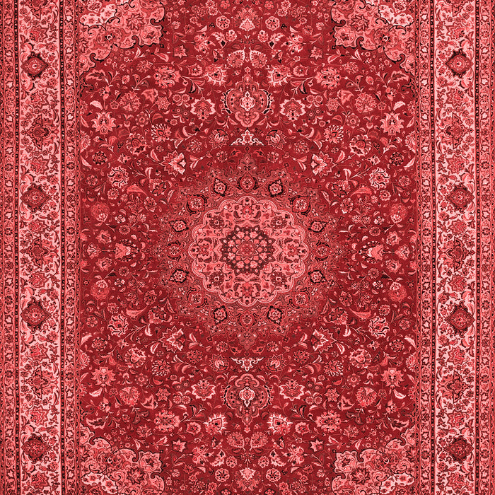Machine Washable Medallion Red Traditional Rug, wshtr28red
