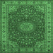 Square Medallion Emerald Green Traditional Rug, tr28emgrn