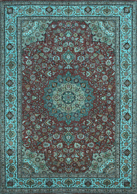 Medallion Light Blue Traditional Rug, tr28lblu