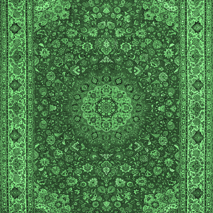 Medallion Emerald Green Traditional Rug, tr28emgrn