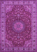 Machine Washable Medallion Purple Traditional Area Rugs, wshtr28pur