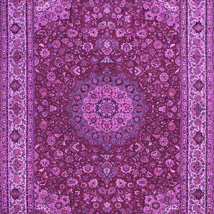 Machine Washable Medallion Purple Traditional Area Rugs, wshtr28pur