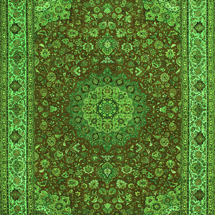 Medallion Green Traditional Rug, tr28grn