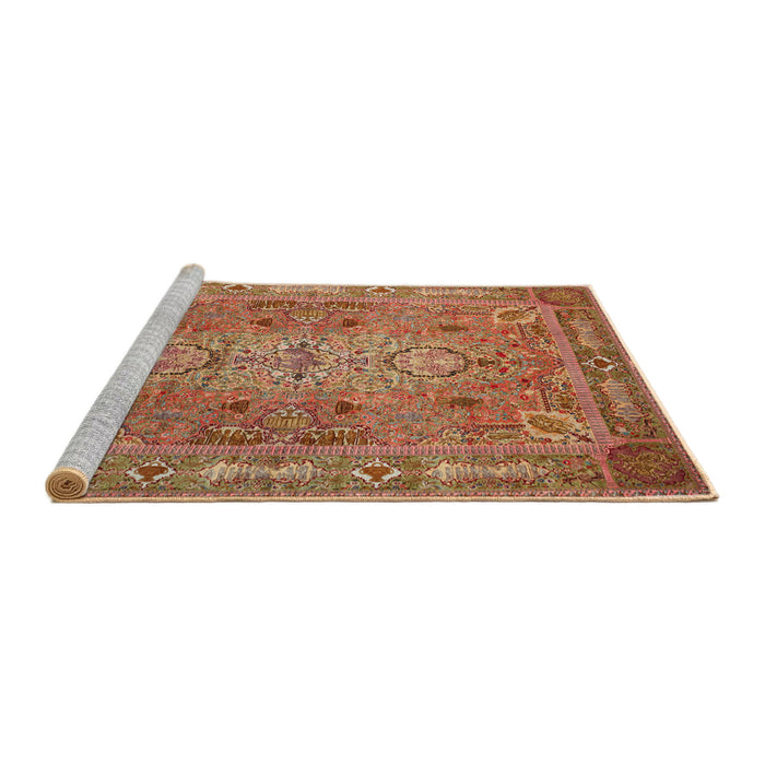 Sideview of Machine Washable Traditional Red Rug, wshtr29