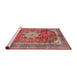 Sideview of Machine Washable Traditional Light Copper Gold Rug, wshtr2900