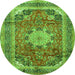 Machine Washable Medallion Green Traditional Area Rugs, wshtr2900grn