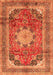 Serging Thickness of Machine Washable Medallion Orange Traditional Area Rugs, wshtr2900org