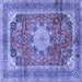 Square Medallion Blue Traditional Rug, tr2900blu