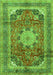 Serging Thickness of Machine Washable Medallion Green Traditional Area Rugs, wshtr2900grn