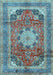 Medallion Light Blue Traditional Rug, tr2900lblu