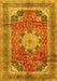 Medallion Yellow Traditional Rug, tr2900yw