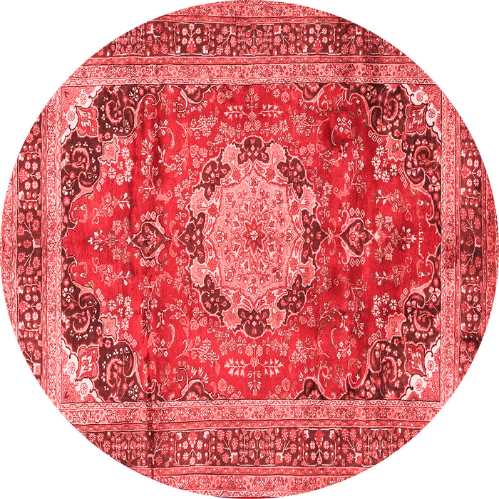 Machine Washable Medallion Red Traditional Rug, wshtr2900red