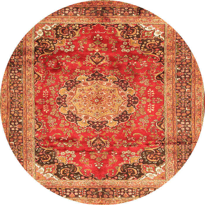 Machine Washable Medallion Orange Traditional Area Rugs, wshtr2900org