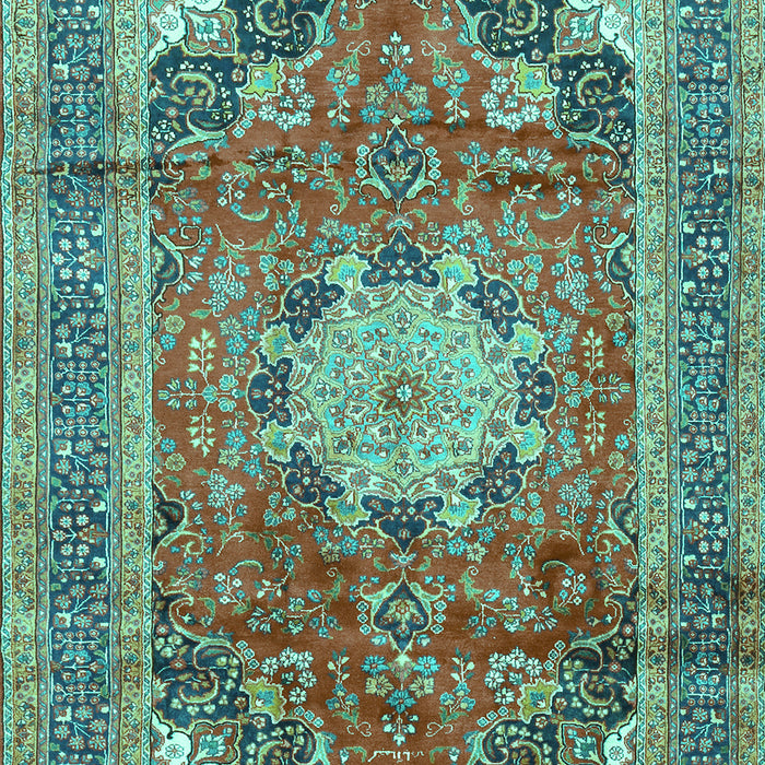 Medallion Turquoise Traditional Rug, tr2900turq