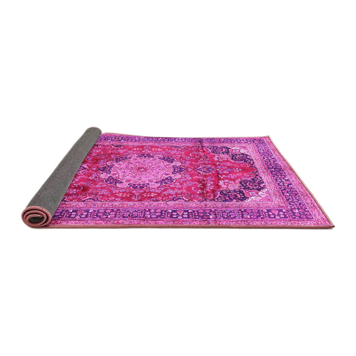 Sideview of Medallion Pink Traditional Rug, tr2900pnk