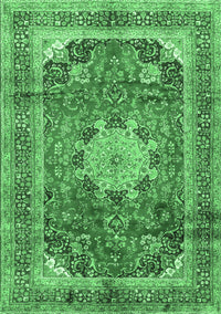 Medallion Emerald Green Traditional Rug, tr2900emgrn