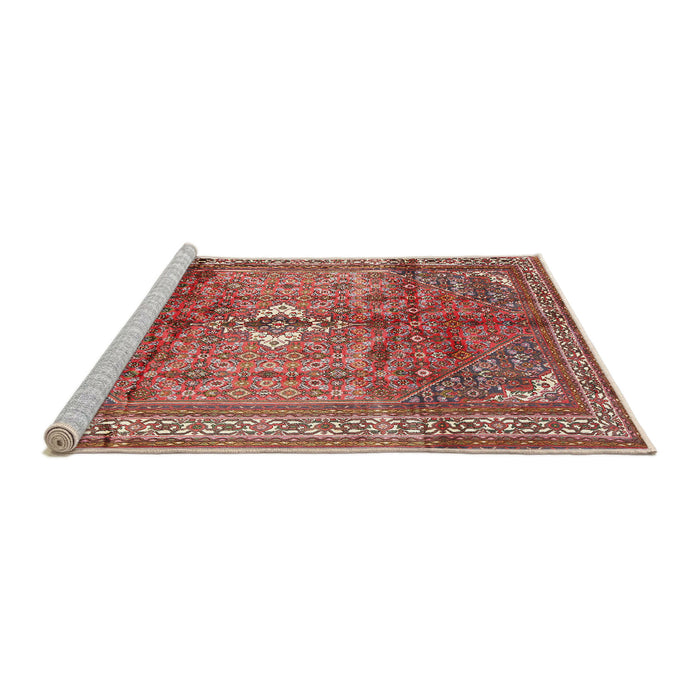 Sideview of Machine Washable Traditional Light Copper Gold Rug, wshtr2901