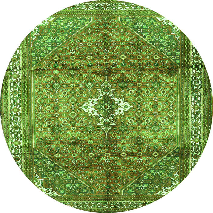 Square Persian Green Traditional Rug, tr2901grn