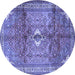 Round Persian Blue Traditional Rug, tr2901blu