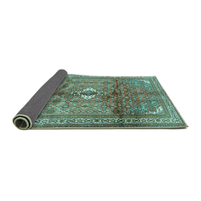 Sideview of Persian Turquoise Traditional Rug, tr2901turq