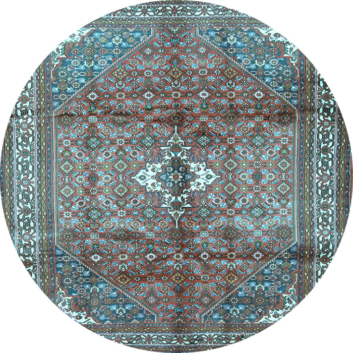 Round Machine Washable Persian Light Blue Traditional Rug, wshtr2901lblu
