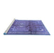 Sideview of Machine Washable Persian Blue Traditional Rug, wshtr2901blu