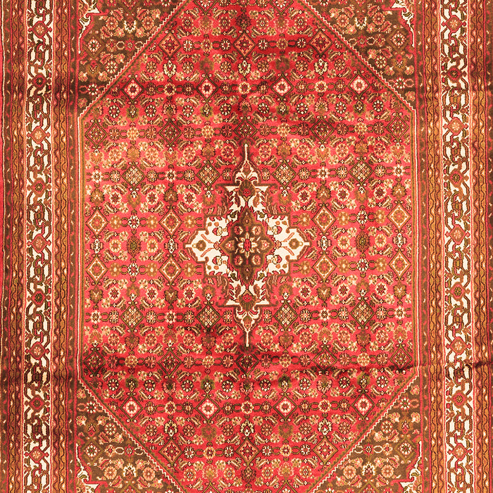 Serging Thickness of Machine Washable Persian Orange Traditional Area Rugs, wshtr2901org