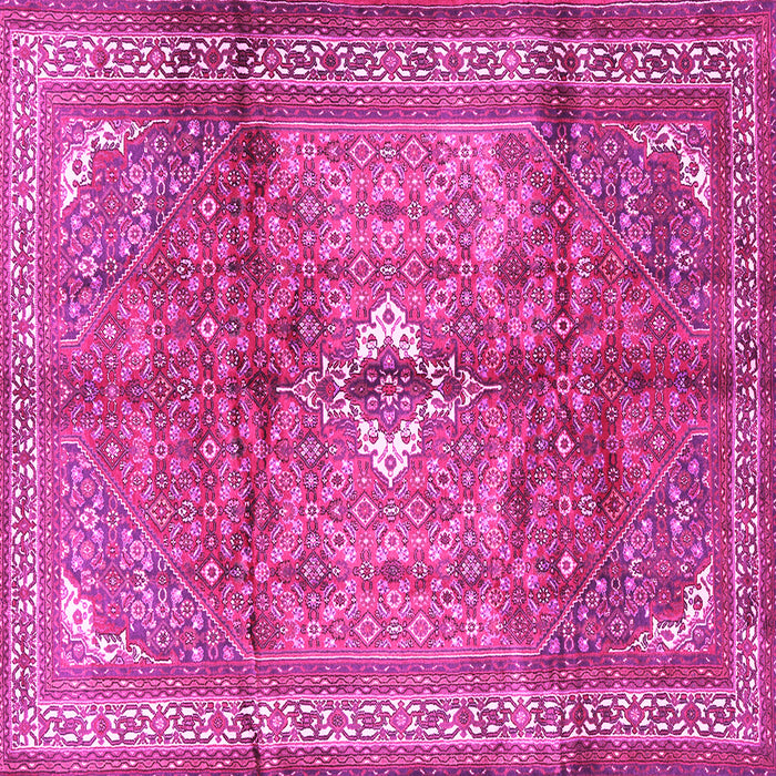 Square Machine Washable Persian Pink Traditional Rug, wshtr2901pnk