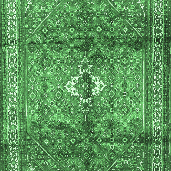 Machine Washable Persian Emerald Green Traditional Area Rugs, wshtr2901emgrn