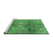 Sideview of Machine Washable Persian Emerald Green Traditional Area Rugs, wshtr2901emgrn