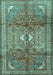 Machine Washable Persian Turquoise Traditional Area Rugs, wshtr2901turq