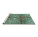 Sideview of Machine Washable Persian Turquoise Traditional Area Rugs, wshtr2901turq