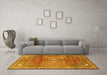 Machine Washable Persian Yellow Traditional Rug in a Living Room, wshtr2901yw