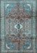 Machine Washable Persian Light Blue Traditional Rug, wshtr2901lblu