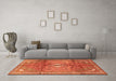 Machine Washable Persian Orange Traditional Area Rugs in a Living Room, wshtr2901org