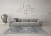 Machine Washable Persian Gray Traditional Rug in a Living Room,, wshtr2901gry